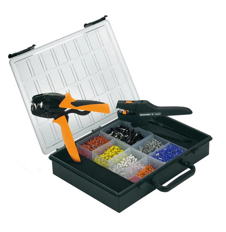 Weidmuller 9028680000 Boîte d‘assortiment - Dénudeur de fil + Pince à sertir + embouts