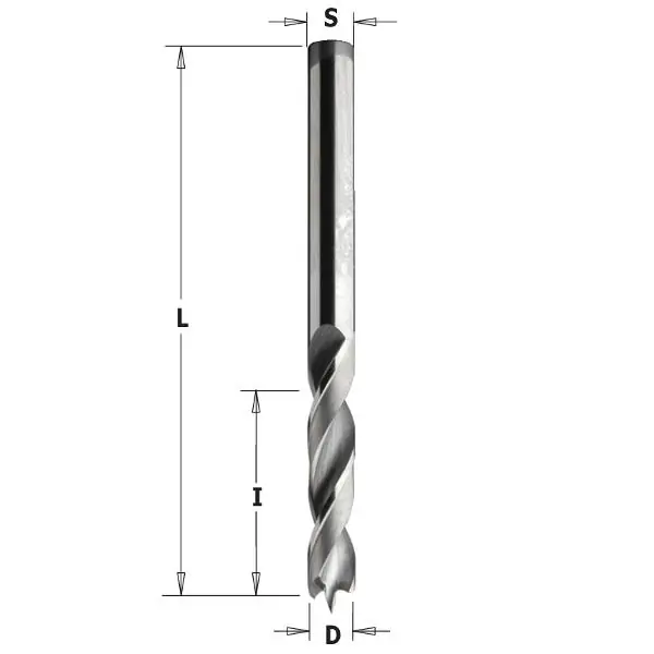 CMT 363.040.22 Foret hélicoïdal HWM solide, couteaux frontaux affûtés négatif, 4mm - Gauche