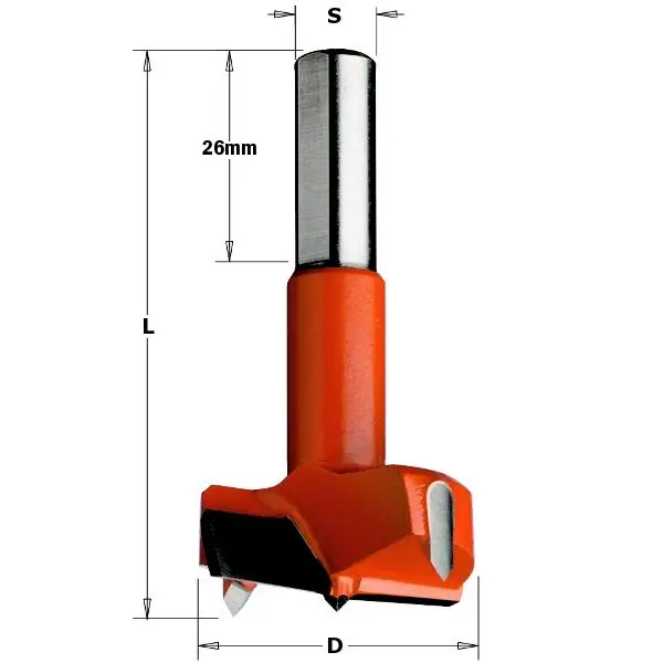 CMT 369.150.11 Mèche à façonner pour charnière 15mm - tige 10x26 - Droite