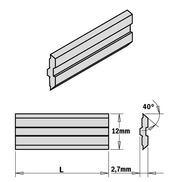 GRN Tools 795.351.12 Centrostar, Centrofix, Quickfix système couteau HSS 350x12x2.7