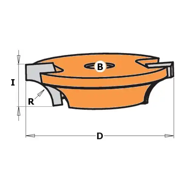CMT 822.022.11 Fraise circulaire à rainurer pour laterale sleuven 12x12,7x44,5- Tige 6,35