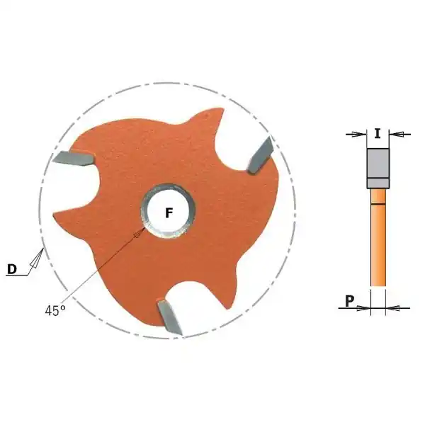 CMT 823.330.11 Fraise circulaire avec support conique 47,6x3 - Tige 8