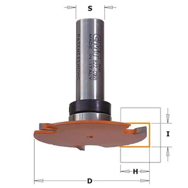 CMT 922.033.11B Fraise circulaire à rainurer avec roulement pour l‘usinage de matériaux composites- Tige 12 mm