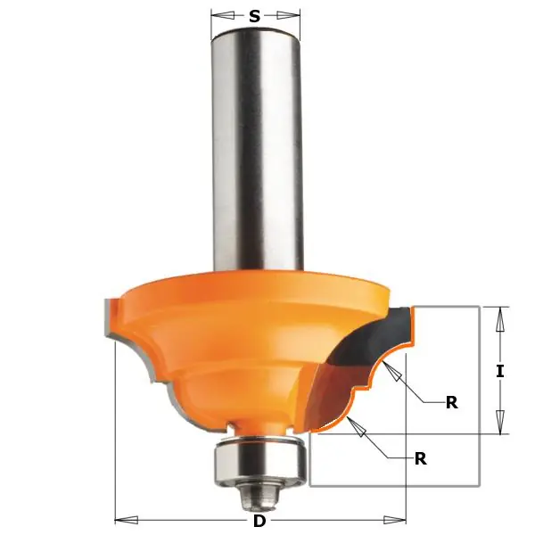 CMT 941.285.11 Fraise à profil avec roulement - boule creuse 33,4x13 R=4 - tige 8mm