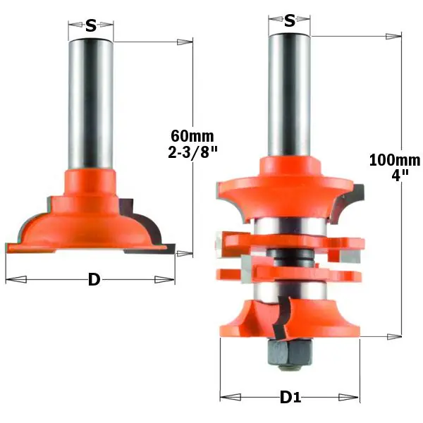 CMT 955.806.11 Jeu de fraises pour profil et contre-profil - tige 12 mm