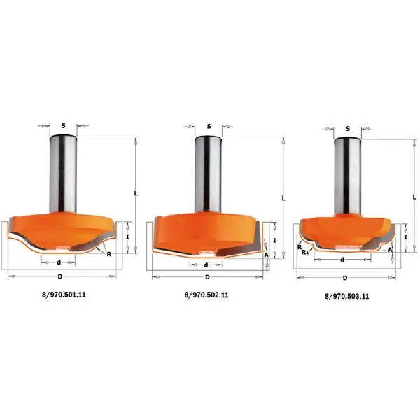 CMT 970.501.11 Fraise à bossage horizontale sans roulement 50x14x52,1 - tige 12 mm
