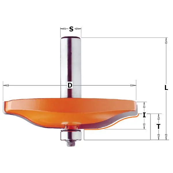 CMT 990.507.11 Fraise à bossage horizontale profil D, 89x15x64,6 - tige 12