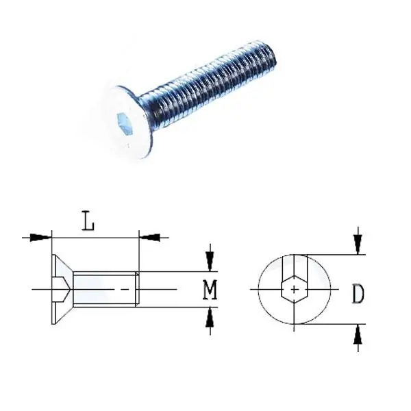 CMT 990.017.00 Boulon conique à tête hexagonale M6x9,8x50