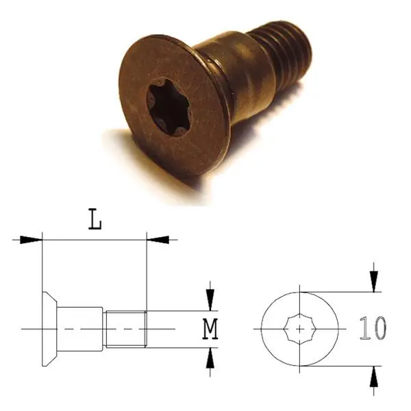 GRN Tools 990.A10.00 Boulon torx conique avec siège M5x10x13