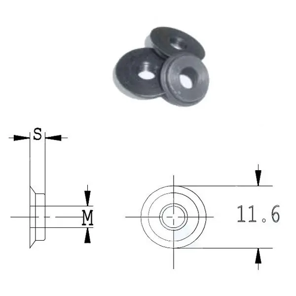 GRN Tools 990.A18.00 Ecrou intérieur pour lame WPL article 790.181, M4x12x1.6