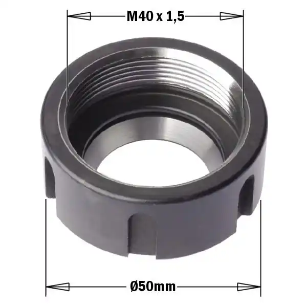 CMT 992.183.02 Écrou de serrage pour pince de serrage ER32, Gauche, 50xM40x1,5
