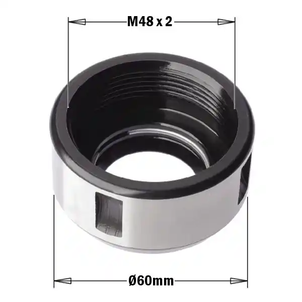 CMT 992.283.01 Écrou de serrage pour pince de serrage DIN 6388 pour article 183.255, Droite, 60xM48x2