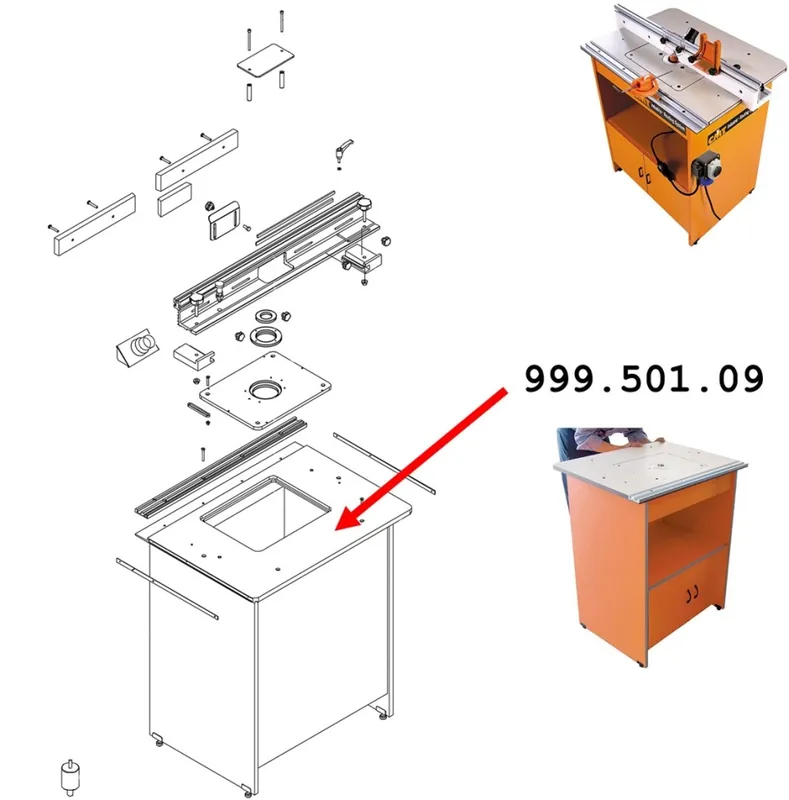 CMT 999.501.09 Plan de travail robuste et solide en phénolique