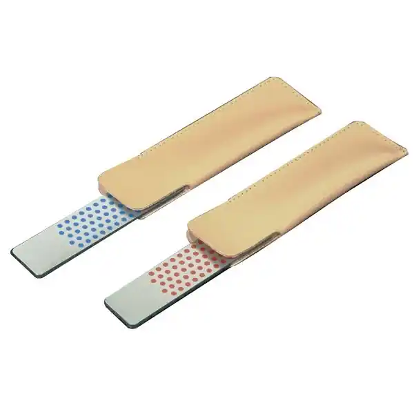 CMT DSS-115M Pierre à aiguiser universelle en emballage de cuire 115x25x3mm, D46 brut, bleu