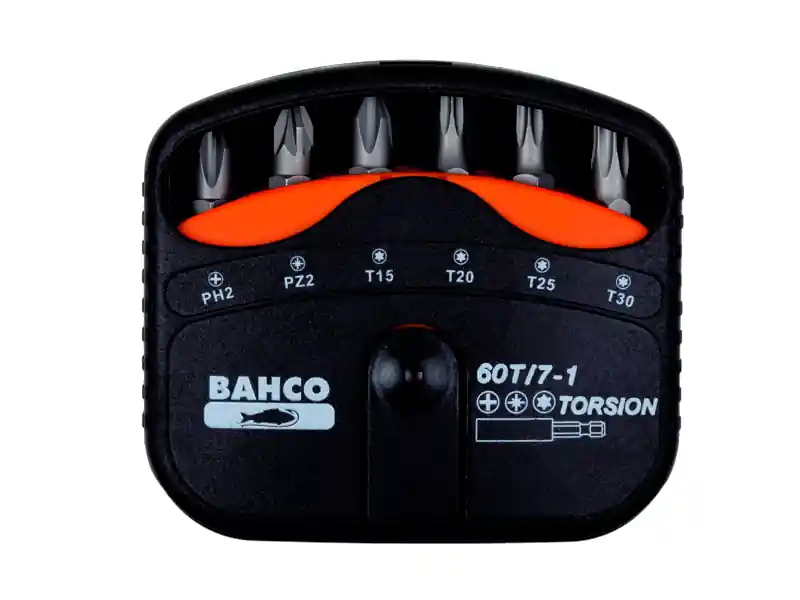 Bahco 60T/7-1 Jeu d‘embouts de torsion pour Phillips, pozidriv et TORX, 7 pièces