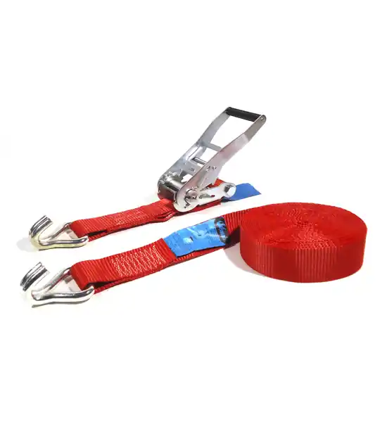 Little Jumbo 1850508500 Sangle d‘arrimage 50mm. cliquet rouge 9.0m gesl. Crochet en J