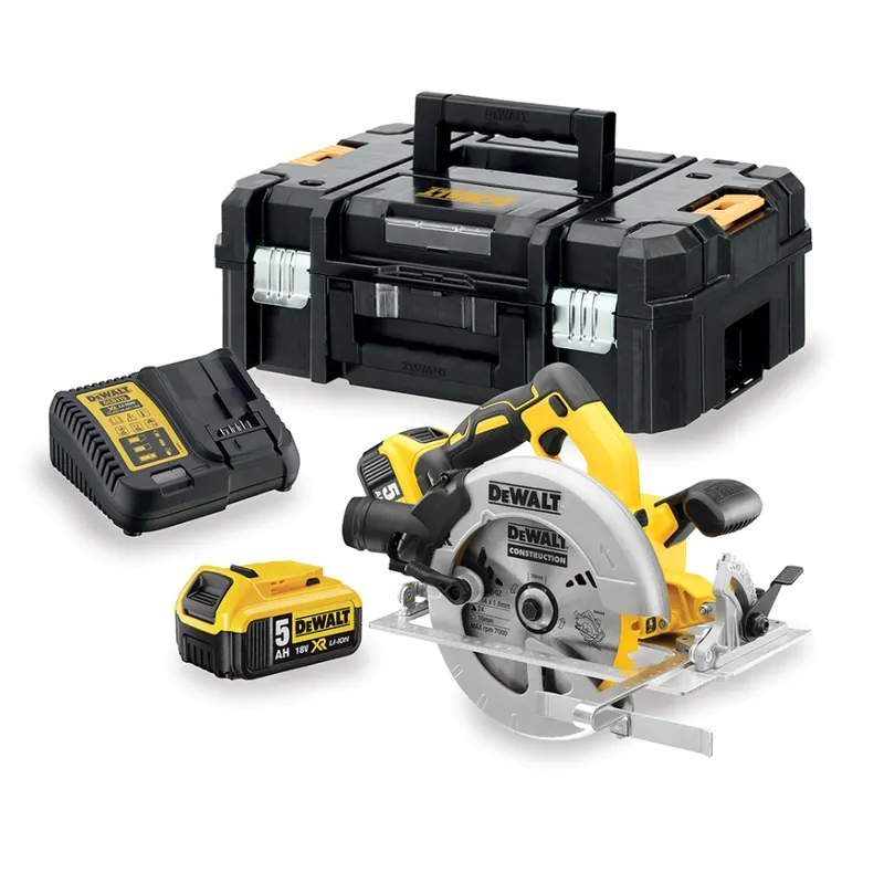 DeWalt DCS570P2-QW Scie circulaire XR 18V 5Ah Li-Ion Brushless 184mm - 2 batteries - coffret TSTAK