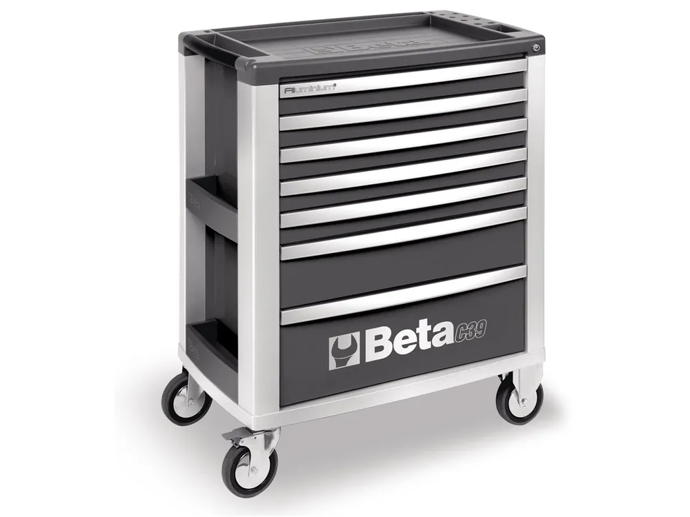 Beta 039000002 C39-7/G Chariot à outils avec 7 tiroirs Gris aluminium