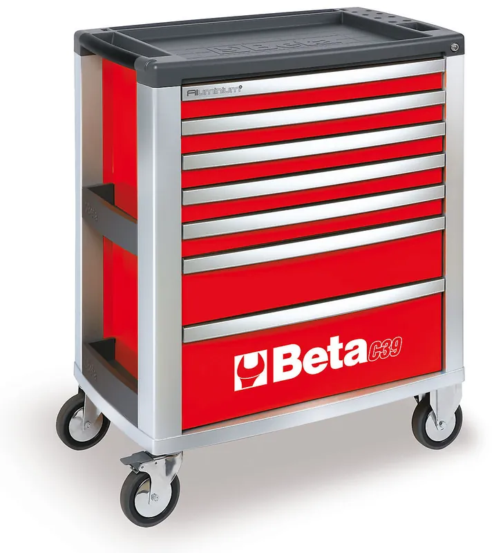 Beta 039000003 C39-7/R Chariot à outils à 7 tiroirs rouge