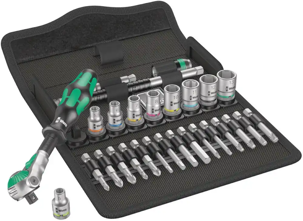 Wera 05004016001 5004016001 Jeu de cliquet Zyklop speed 1/4" 8100 SA 6 (28 pièces)