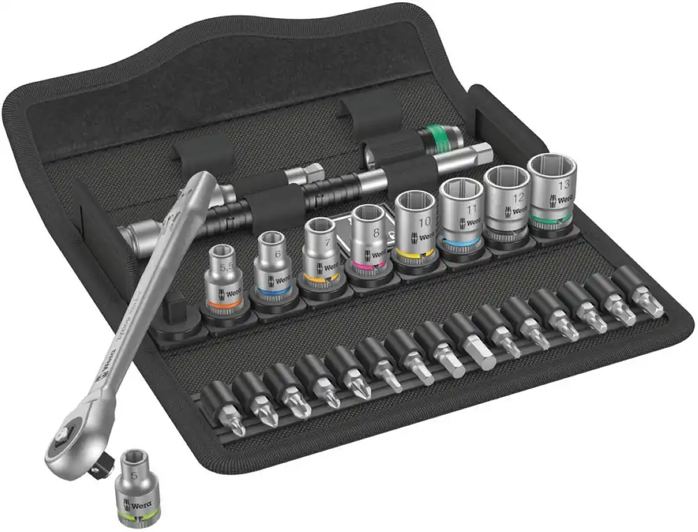 Wera 05004017001 5004017001 Jeu de cliquet Zyklop metal pusch 1/4" 8100 SA 7 (28 pièces)
