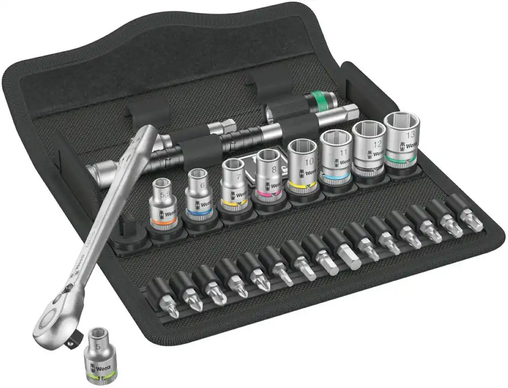 Wera 05004018001 5004018001 Jeu de cliquet Zyklop metal switch 1/4" 8100 SA 8 (28 pièces)