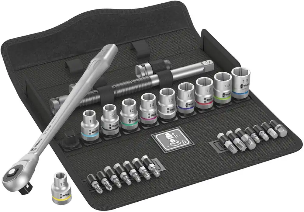 Wera 05004077001 5004077001 Jeu de cliquet Zyklop metal 1/2" (28 pièces)