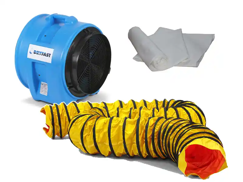 Dryfast DAF7500LSAU Ventilateur axial + 1 sac à poussière + 1 tuyau d‘air 10 m