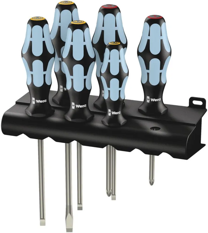 Wera 05032060001 3334/6 Jeu de tournevis, acier inoxydable + support, 6 pièces