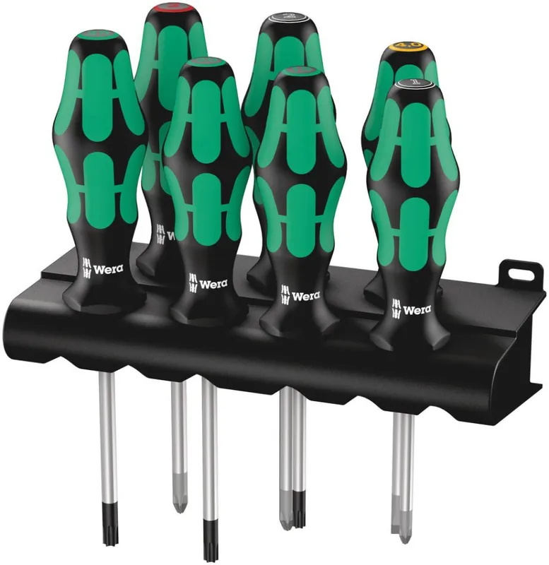 Wera 05320540001 335/350/367/7 Jeu de tournevis Kraftform Plus Pointe laser + support, 7 pièces