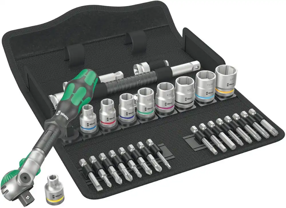 Wera 05004049001 8100 SB 9 Jeu de clés à cliquet Zyklop Speed 3/8" drive, inch, 29 pièces