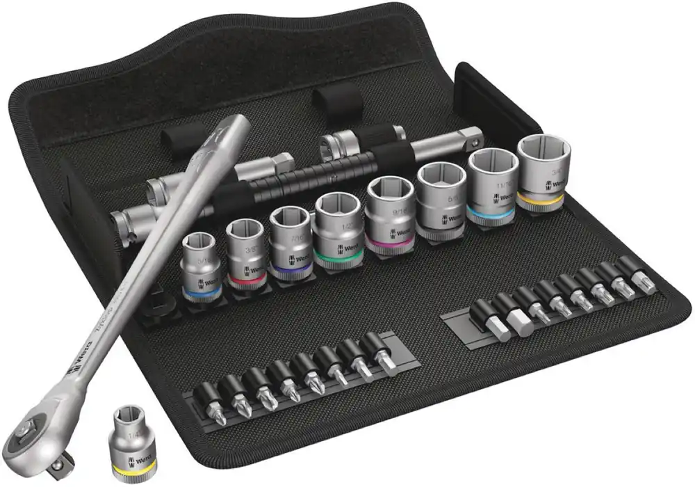Wera 05004050001 8100 SB 10 Zyklop Metal set de cliquets 3/8" square drive, inch, 29 parts