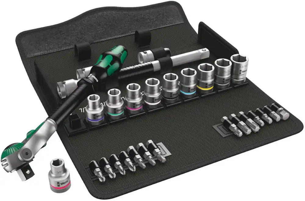 Wera 05004079001 8100 SC 9 Jeu de clés à cliquet Zyklop Speed 1/2" drive, inch, 28 pièces