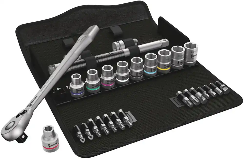 Wera 05004081001 8100 SC 11 Zyklop Metal jeu de cliquets 1/2" drive, inch, 28 pièces