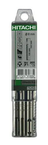 Hitachi Accessoires 752921 Accessoires Perceuse à percussion SDS-Plus 4-couteaux 10 x 110 mm 10 pièces