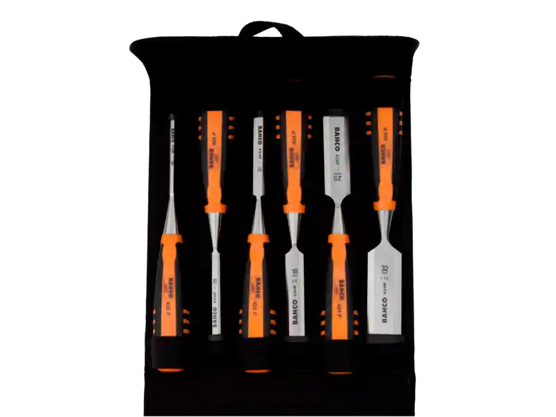 Bahco 424P-S6-PP Jeu de ciseaux professionnels dans un support en toile, 6 pièces