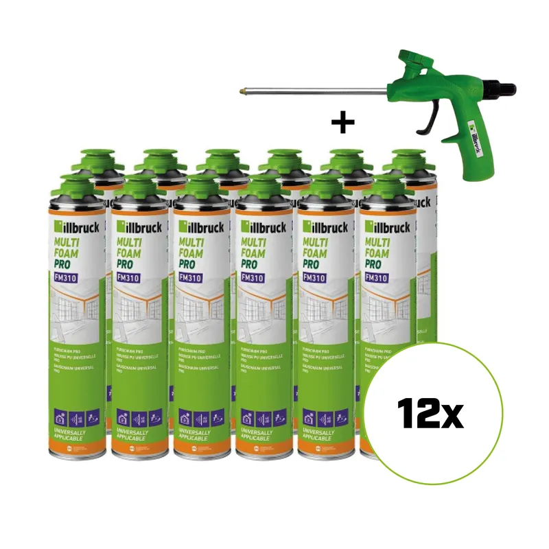 illbruck FM310EA230 FM310 Set 12 x mousse PUR pour pistolet 750 ml + pistolet à mousse