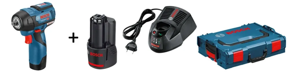 Bosch Bleu 06019E0103 Clé à chocs sans fil GDS 12V-115 12V 3.0Ah Li-Ion en L-Boxx