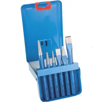 Rotec 218.9001 Jeu de ciseaux à froid 6 pièces dans un coffret métallique