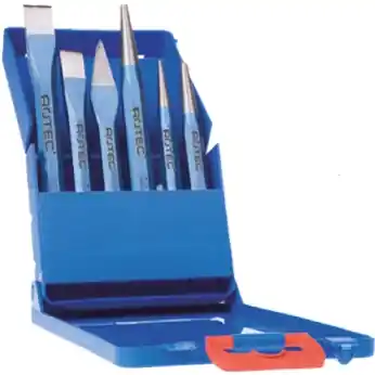 Rotec 218.9005 Jeu de ciseaux à froid 6 pièces en casette plastique