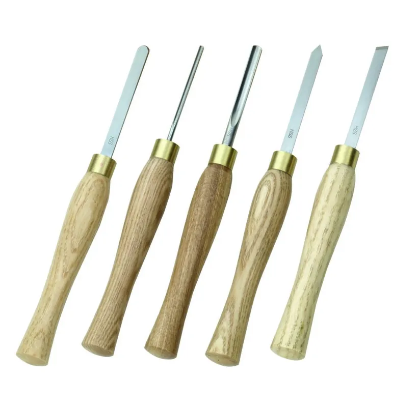 Proxxon 27023 Jeu de ciseaux HSS pour tournage sur bois, 5 pièces