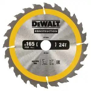 DeWalt Accessoires DT1934-QZ Lame de scie circulaire 165 x 20 mm 24T ATB 10°
