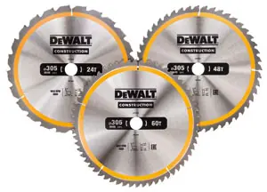 DeWalt Accessoires DT1964-QZ Lame de scie circulaire 305 x 30 mm 3-Pack DT1958-QZ + DT1959-QZ + DT1960QZ
