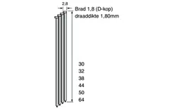 Dutack 5150013 DA18 Brad D-Cup Galvanisé 44mm 4000 pièces