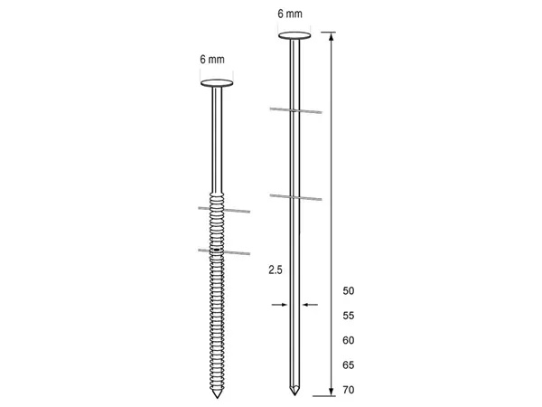 Dutack 5232018 RNCW25 Clou en rouleau lisse zingué 55mm 9000 pcs