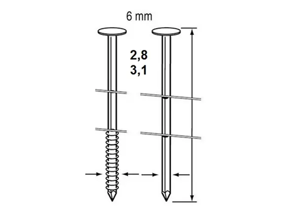 Dutack 5242008 RNCW28 Clou en rouleau lisse zingué 60mm 5000 pcs