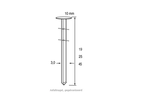 Dutack 5252015 RNCW30 Clous en rouleau Asphalte 25mm Galvanisé 7200 pcs