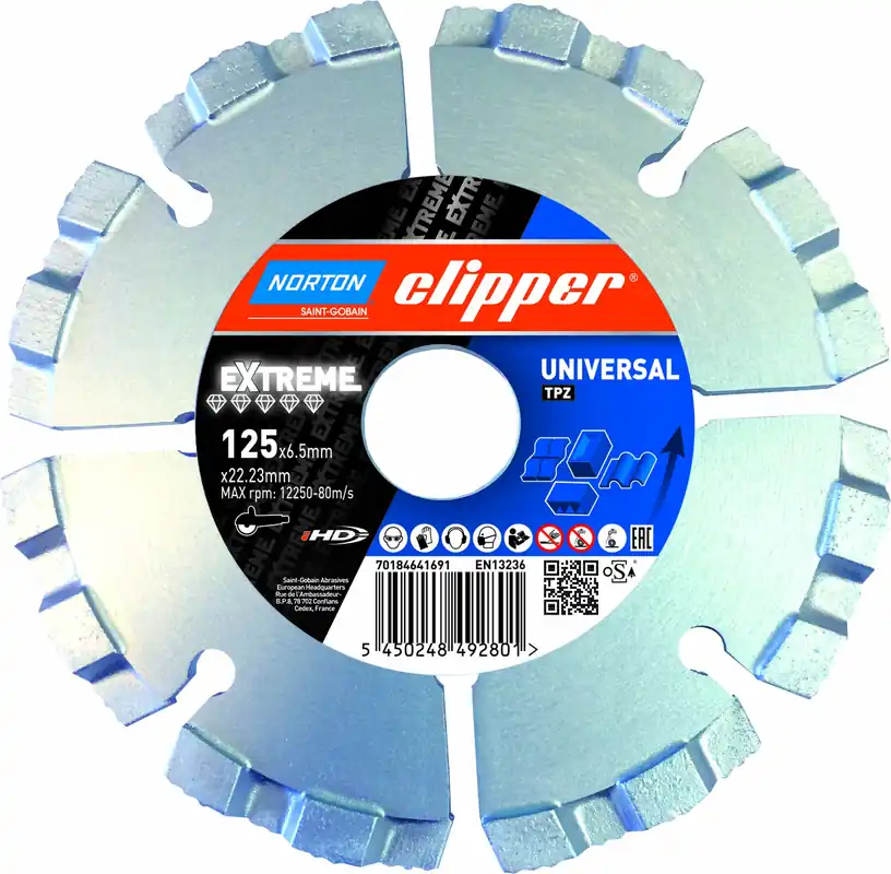 Norton Clipper 70184601130 Extreme Universal TP-Z Lame de scie à joint 115 x 22,23 mm