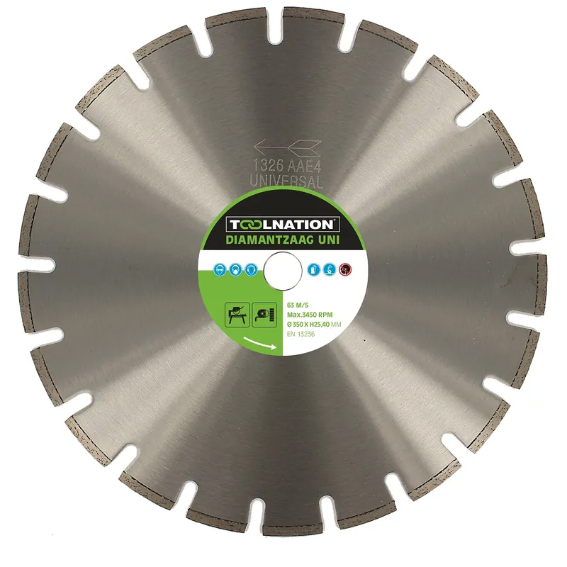 Toolnation PEL3504TNA Lame de scie diamantée Universal 350x25.4 mm