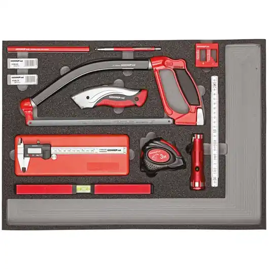 Gedore RED 3301685 R22350004 Jeu d‘outils de mesure et de coupe 30 pièces